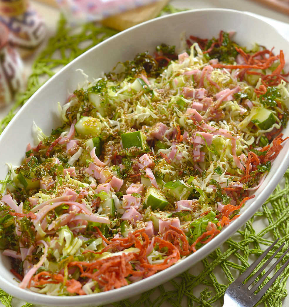 Ensalada verde con jamon