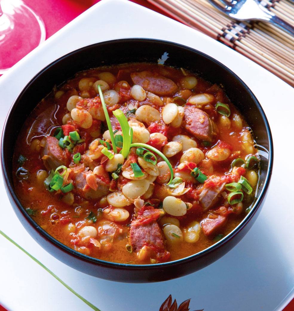 Estofado de chorizo y poroto manteca