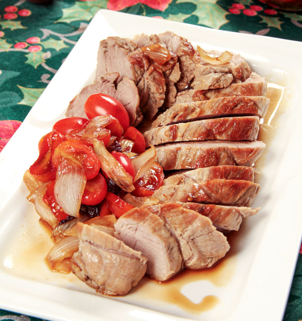 Lomo de cerdo con chutney de tomate?