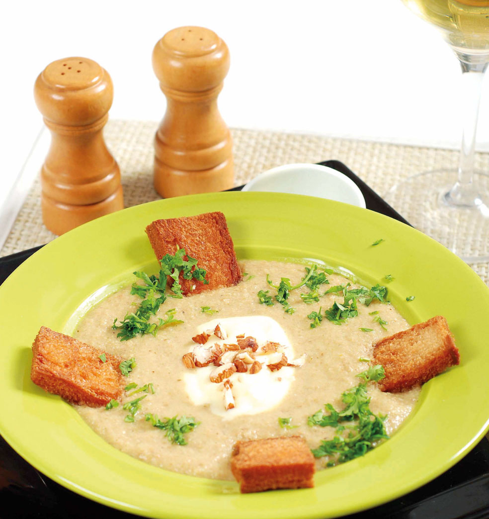 Sopa crema de hongos